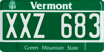 VT license plate XXZ683