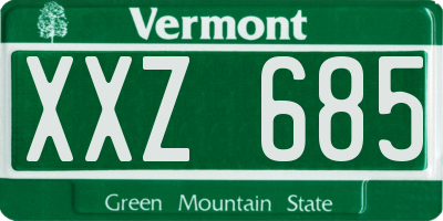 VT license plate XXZ685