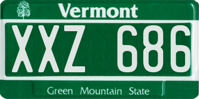 VT license plate XXZ686