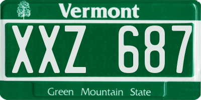 VT license plate XXZ687