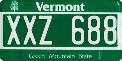 VT license plate XXZ688