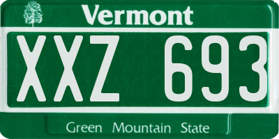 VT license plate XXZ693