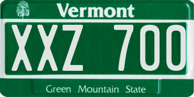 VT license plate XXZ700