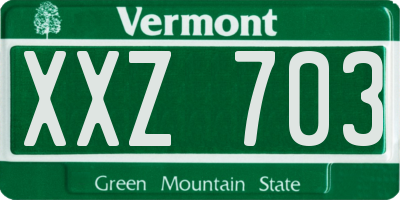 VT license plate XXZ703