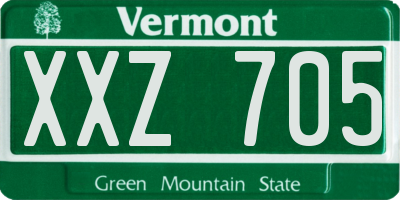 VT license plate XXZ705