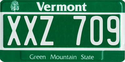 VT license plate XXZ709