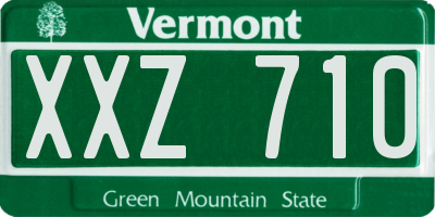 VT license plate XXZ710