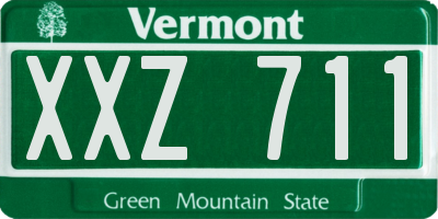 VT license plate XXZ711