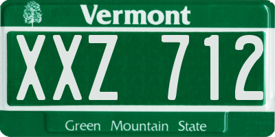 VT license plate XXZ712