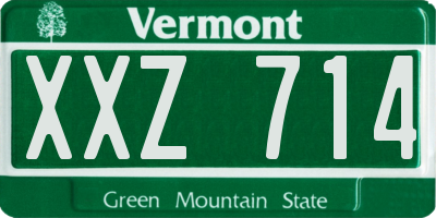 VT license plate XXZ714