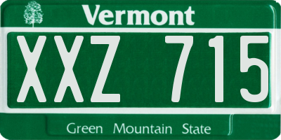 VT license plate XXZ715