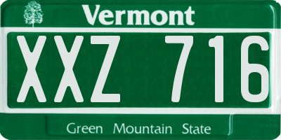 VT license plate XXZ716