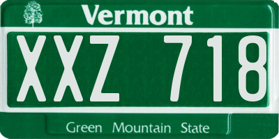 VT license plate XXZ718