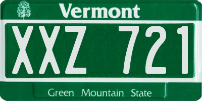 VT license plate XXZ721