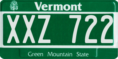 VT license plate XXZ722