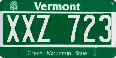 VT license plate XXZ723