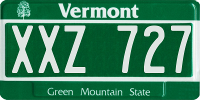 VT license plate XXZ727