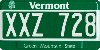 VT license plate XXZ728