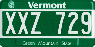 VT license plate XXZ729