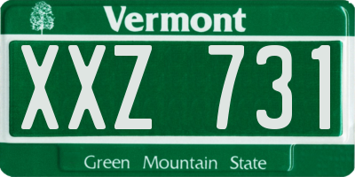 VT license plate XXZ731