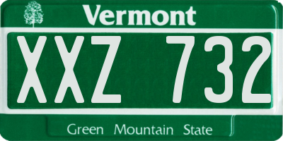 VT license plate XXZ732