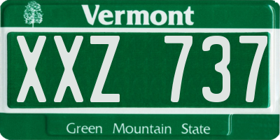 VT license plate XXZ737