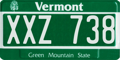 VT license plate XXZ738