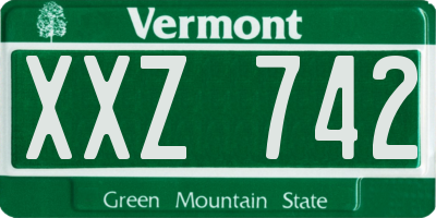 VT license plate XXZ742