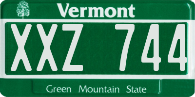 VT license plate XXZ744