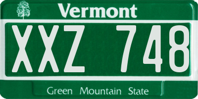 VT license plate XXZ748