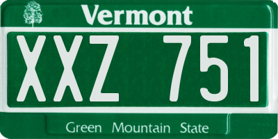 VT license plate XXZ751