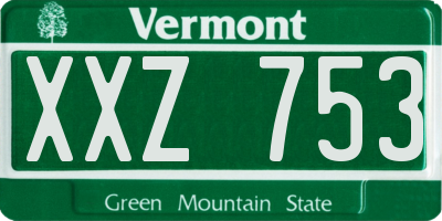 VT license plate XXZ753