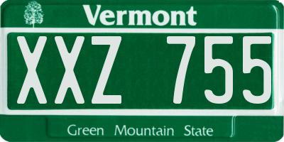 VT license plate XXZ755
