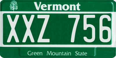 VT license plate XXZ756