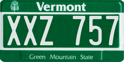 VT license plate XXZ757