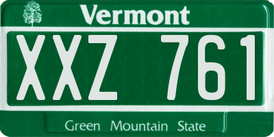 VT license plate XXZ761