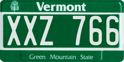 VT license plate XXZ766
