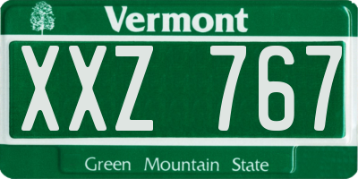 VT license plate XXZ767