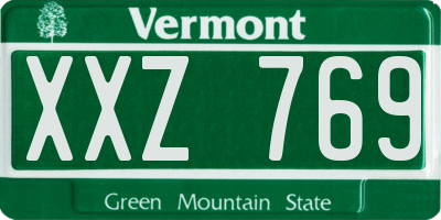VT license plate XXZ769