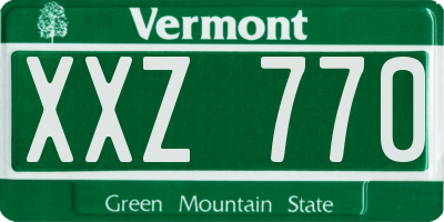 VT license plate XXZ770