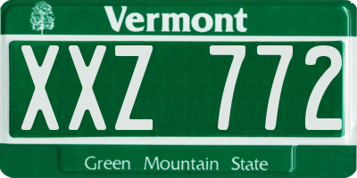 VT license plate XXZ772