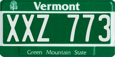 VT license plate XXZ773