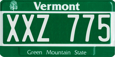 VT license plate XXZ775