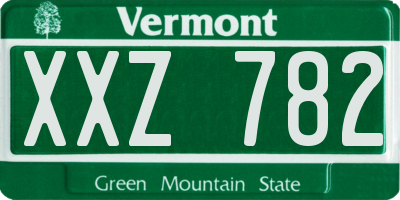 VT license plate XXZ782