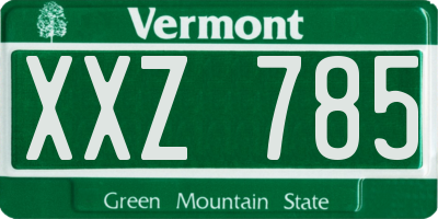 VT license plate XXZ785
