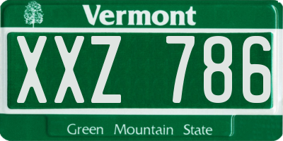 VT license plate XXZ786