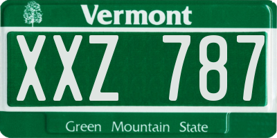 VT license plate XXZ787