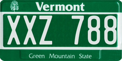 VT license plate XXZ788