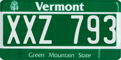VT license plate XXZ793