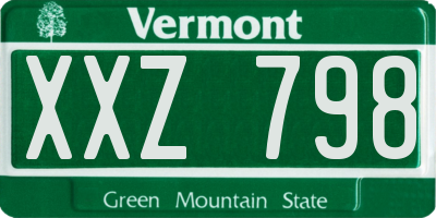 VT license plate XXZ798